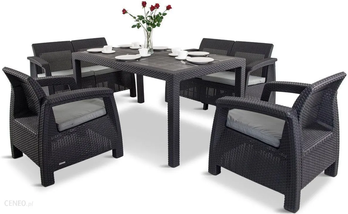 CORFU FIESTA MŰRATTAN KERTI BÚTOR SZETT ÉTKEZŐ ASZTALLAL - Image 4