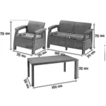 CORFU FIESTA MŰRATTAN KERTI BÚTOR SZETT ÉTKEZŐ ASZTALLAL - Image 6