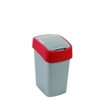 CURVER "PACIFIC FLIP BIN" BILLENŐ FEDELES SZEMETES 25L - EZÜST/PIROS