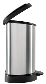 CURVER FÉMHATÁSÚ PEDÁLOS SZEMETES BELSŐ KOSÁRRAL 15L - FEKETE/EZÜST - Image 8