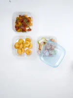 CURVER "FRESH&GO" SZÖGLETES ÉTELTARTÓ 0,8L - TRANSZPARENS/KÉK - Image 9