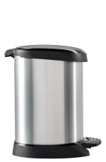 CURVER FÉMHATÁSÚ PEDÁLOS SZEMETES BELSŐ KOSÁRRAL 5L - FEKETE/EZÜST - Image 9