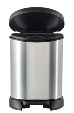 CURVER FÉMHATÁSÚ PEDÁLOS SZEMETES BELSŐ KOSÁRRAL 5L - FEKETE/EZÜST - Image 10