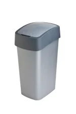 CURVER "PACIFIC FLIP BIN" BILLENŐ FEDELES SZEMETES 45L - EZÜST/GRAFIT - Image 2
