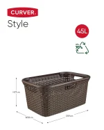 CURVER "STYLE" RATTAN HATÁSÚ RUHÁSKOSÁR 45L - SÖTÉTBARNA - Image 6