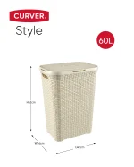 CURVER "STYLE" RATTAN HATÁSÚ SZENNYESTARTÓ 60L - Image 22
