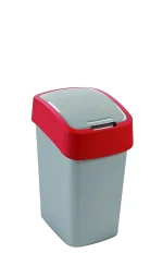 CURVER "PACIFIC FLIP BIN" BILLENŐ FEDELES SZEMETES 25L - EZÜST/PIROS - Image 2