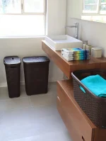 CURVER "STYLE" RATTAN HATÁSÚ SZENNYESTARTÓ 40L - SÖTÉTBARNA - Image 3