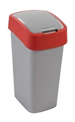 CURVER "PACIFIC FLIP BIN" BILLENŐ FEDELES SZEMETES 45L - EZÜST/PIROS - Image 2