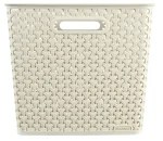 CURVER "MY STYLE" RATTAN SZÖGLETES  PAPÍRKOSÁR - KRÉM - Image 7