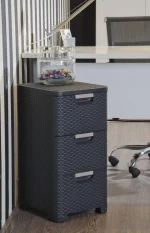 CURVER "STYLE" RATTAN 3 FIÓKOS SZEKRÉNY - BARNA - Image 11