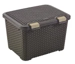 CURVER "STYLE" RATTAN TÁROLÓ LÁDA 43L FEDÉLLEL - SÖTÉTBARNA - Image 2