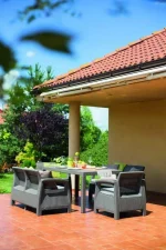 CORFU FIESTA MŰRATTAN KERTI BÚTOR SZETT ÉTKEZŐ ASZTALLAL - Image 6