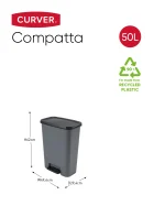 CURVER "COMPATTA" TÉGLALAP ALAKÚ PEDÁLOS SZEMETES 50L - Image 19