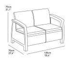 CORFU FIESTA MŰRATTAN KERTI BÚTOR SZETT ÉTKEZŐ ASZTALLAL - Image 8